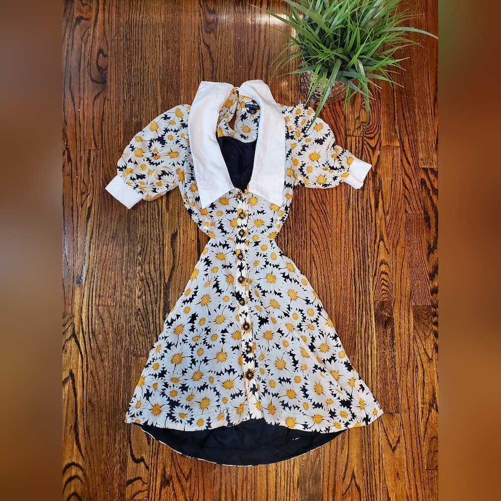 Anthropologie Mavae Puff Sleeve Ginghan Cutout Mini Dress - Picture 7 of 15